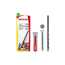Tasselli + viti Fischer duopower con punta per muro w 100 10 k ø 10 mm 9 pz