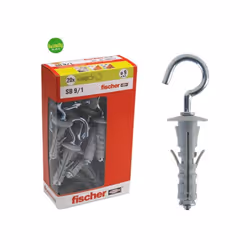 Dalla linea di articoli dedicati ai fissaggi e ancoraggi a marchio Fischer, il kit di tasselli SB 9/3 Y e occhioli chiusi, è ...