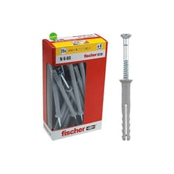 Fischer - Tasselli + chiodi in scatola n 6 - 80 y a percussione ø 6 mm 25 pz max 20 kg