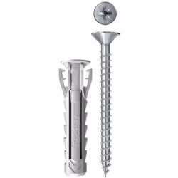 Il tassello in nylon fischer SX Plus, grazie all'espansione a 4 settori, garantisce un'ottima distribuzione delle forze nel m ...
