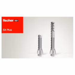 Il tassello in Nylon Fischer SX Plus, grazie all'espansione a 4 settori trasferisce le forze in modo ottimale nel supporto, a ...