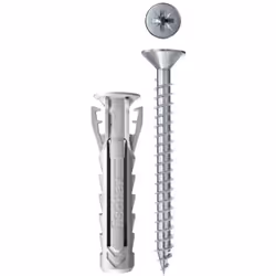 Il tassello in nylon fischer SX Plus, grazie all'espansione a 4 settori, garantisce un'ottima distribuzione delle forze nel m ...