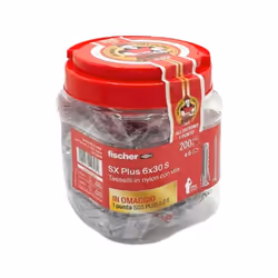 Barattolo tasselli con vite e punta Fischer Serie SX Plus S 00570206 Diametro foro: 6mm Profondità minima foro: 45mm Lunghezz ...