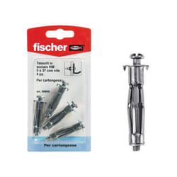 Tassello metallico hm 5x37 s k per lastre e pannelli con vite a filettatura metrica, confezione 4 pezzi - Fischer