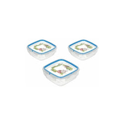 Set Contenitori per Alimenti lock Trasparente e Blu 4 Pezzi con Chiusura Ermetica Ideali per Conservazione Freschezza - Snips