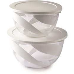 Snips - Set Insalatiere 3 e 5 lt, Insalatiera con Coperchio, Insalatiera, Bianco, Made in Italy Bpa Free