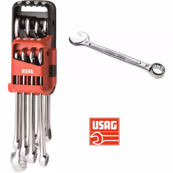 SERIE DI 8 CHIAVI COMBINATE 285 DS8 285/8-10-11-12-13-14-17-19 mm Forchetta ribassata inclinata di 15° Impugnatura ergonomica ...