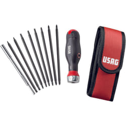 Usag - 333 K/SB10 Giravite Combidrive Cricchetto Integrato Astuccio 10 Inserti