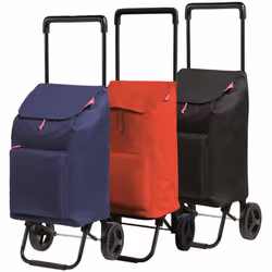carrello portaspesa con struttura in acciaio e sacca in polyestere antipioggia e dotata di una chiusura a coulisse pratica e  ...