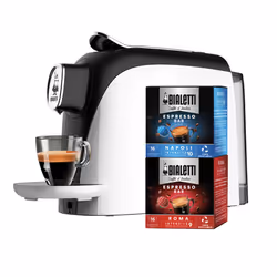 Bialetti Mignon bianco, Macchina per caffè a capsule, 0,5 L, Capsule caffè, 1200 W, Nero, Bianco