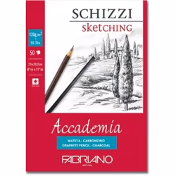 Fabriano Accademia, Blocco di carta da disegno, 120 g/m², 50 fogli