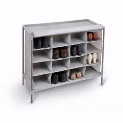 Domopak Living Scarpiera a 16 scomparti, Chiuso, Grigio, Metallo, Plastica, 4 ripiani, 810 mm, 660 mm
