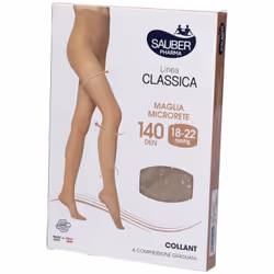 Sauber Collant 140 Denari Maglia Microrete Chiaro 3 Linea Classica per Circolazione Collant