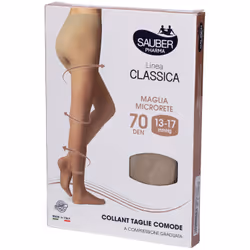 Sauber Collant Taglie Comode 70 Maglia Microrete Neutro Beige per Gambe