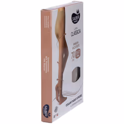 Sauber Collant Taglie Comode 70 Maglia Microrete Neutro Beige per Gambe