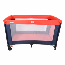 Poupy Lettino ombrello 120x60, Ripiegabile, Finestra visuale, Blu, Rosso