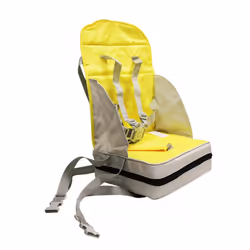Poupy Alzabambino pieghevole morbido, Rialzo sedia, 6 kg, Ripiegabile, Grigio, Giallo