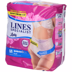 Lines Specialist Pants Plus è un dispositivo medico utile per le perdite di urina. Confezione da 8 pezzi.