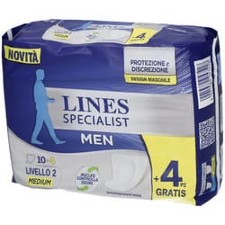 Lines Specialist Men Livello 2 Assorbente Perdite Urina Taglia M 14 Pezzi