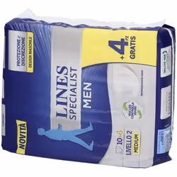 Lines Specialist Men Livello 2 Assorbente Perdite Urina Taglia M 14 Pezzi