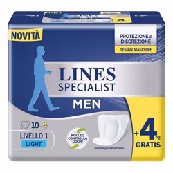 Lines Specialist Men Livello 1 Assorbenti per Perdite di Urina 14 Pezzi
