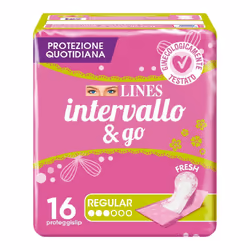 Proteggislip Lines Intervallo Fresh&Go Ripiegati è ideale per l'uso quotidiano. Offre freschezza e comfort grazie alla delica ...