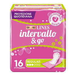 Proteggislip Lines Intervallo Fresh&Go Ripiegati per Uso Quotidiano 16 Pezzi