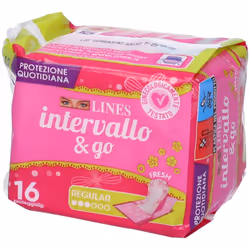 Proteggislip Lines Intervallo Fresh&Go Ripiegati per Uso Quotidiano 16 Pezzi