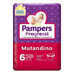 Pampers Progressi Mutandino XL Pannolini Taglia 6 (15+kg) 15 Pezzi