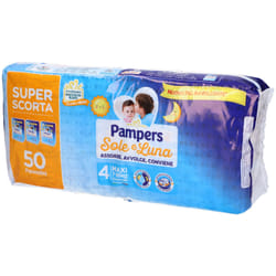 Pampers Sole e Luna Junior Pannolini Taglia 5 Confezione Tripla 44 Pezzi Taglia 4 (7-18kg)