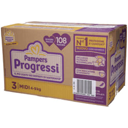 Pampers Progressi Confezione Quadrupla Midi Taglia 3 4-9kg 108 Pezzi