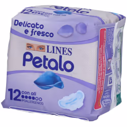 Lines Petalo Blu Assorbente Con Ali offre comfort e protezione grazie al filtrante liscio e traspirante. Ipoallergenico, idea ...