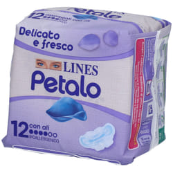 Lines Petalo Blu Assorbente Con Ali per Comfort e Protezione 12 Pezzi