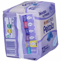 Lines Petalo Blu Assorbente Con Ali per Comfort e Protezione 12 Pezzi