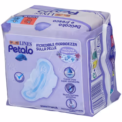 Lines Petalo Blu Assorbente Con Ali per Comfort e Protezione 12 Pezzi