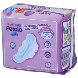 Lines Petalo Blu Assorbente Lungo Con Ali per Comfort e Delicatezza Busta da 10 Pezzi