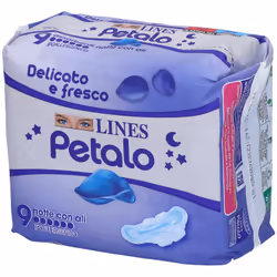 Lines Petalo Blu Assorbente Notte per Protezione Notturna Busta da 9 Assorbenti