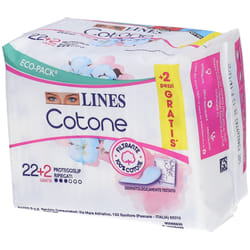 Lines Cotone Bio Salvaslip Ripiegati per Pelli Sensibili Confezione da 24 Pezzi