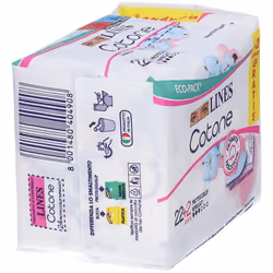 Lines Cotone Bio Salvaslip Ripiegati per Pelli Sensibili Confezione da 24 Pezzi