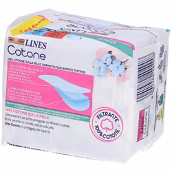 Lines Cotone Bio Salvaslip Ripiegati per Pelli Sensibili Confezione da 24 Pezzi