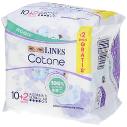 Lines Cotone Bio Ultra Assorbenti Giorno con Ali 10 + 2 Pezzi Omaggio