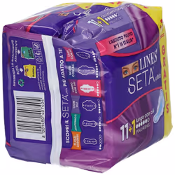 Lines Seta Ultra Lungo con ali per Asciutto e Pulito 12 Assorbenti