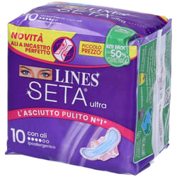 Lines Seta Ultra Assorbenti con Ali Ipoallergenico 10 Pezzi