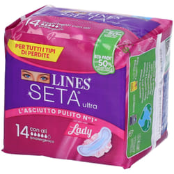 LINES Seta Ultra L'asciutto pulito N°1 Lady 14 pz Assorbenti