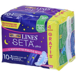 Lines Seta Ultra Assorbenti Notte 10+1 Pezzi