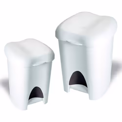 Set due pattumiere con pedale alza coperchio Capacità 6 litri e 16 litri colore bianco Dimensioni 29 x 31 x h 39 cm (6 lt) e ...