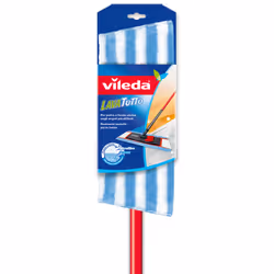 Vileda LavaTutto Sistema, Laminato, Piastrelle, Legno, Cotone/fibra, Plastica, Nero, Rosso, 450 mm, 150 mm