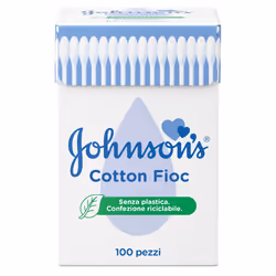 Johnson's Cotton fioc in puro cotone. Confezione da 100 bastoncini.