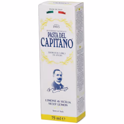Pasta del Capitano Dentifricio Limone di Sicilia con estratto di limone per un'igiene orale completa. Contrasta l'alitosi e d ...