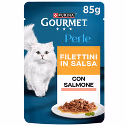 GOURMET Perle Gatto Filettini in Salsa con Salmone, 85 g - Vista aggiuntiva 2